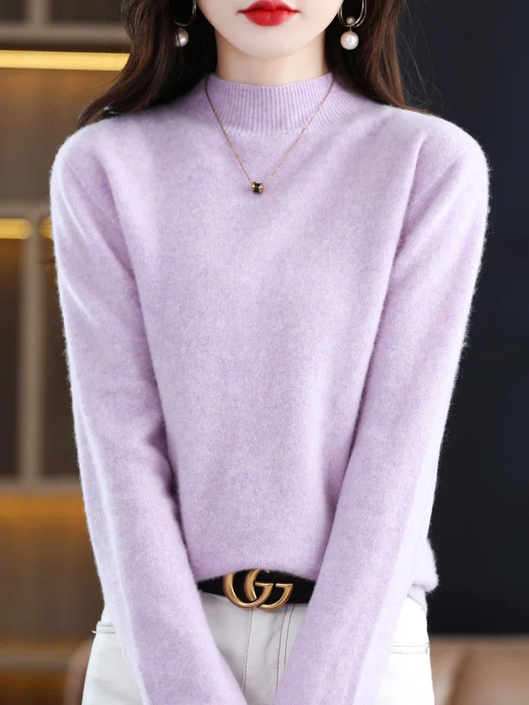 Norvielle Damen Pullover Schurwolle Natürlich Beige