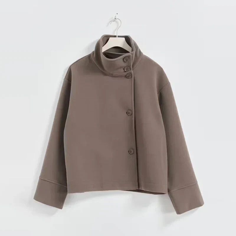 Damen Kurzjacke Stehkragen Elegant