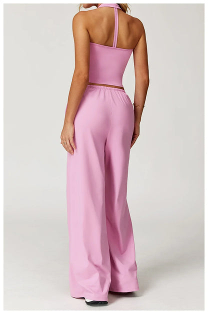 Damen Lounge Set Halter Crop