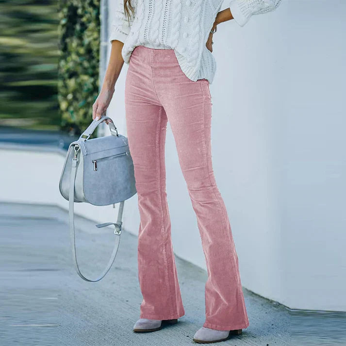 Norvielle Damen Cordhose Corduroy Flare