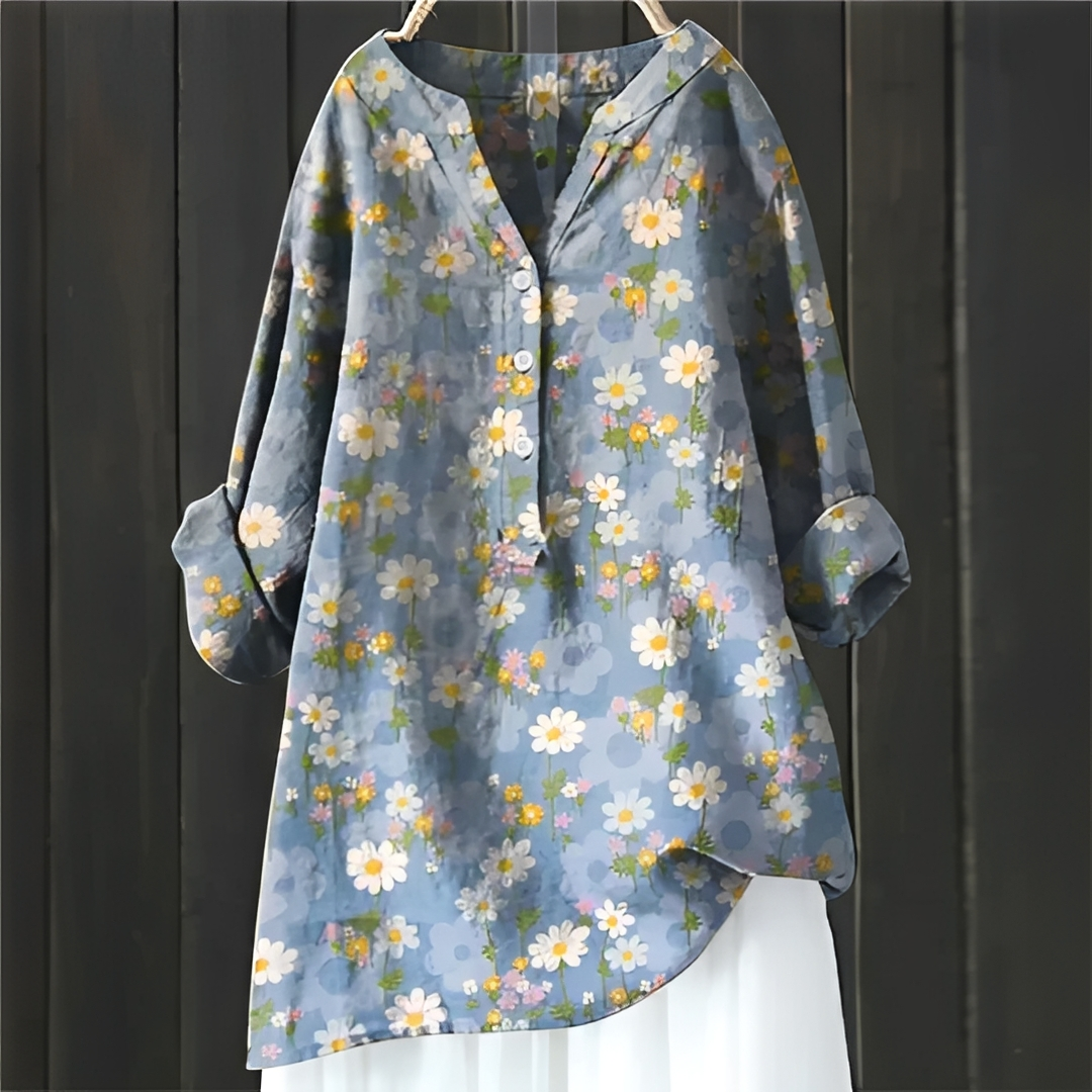 Damen Bluse Floralmuster Elegantes Design