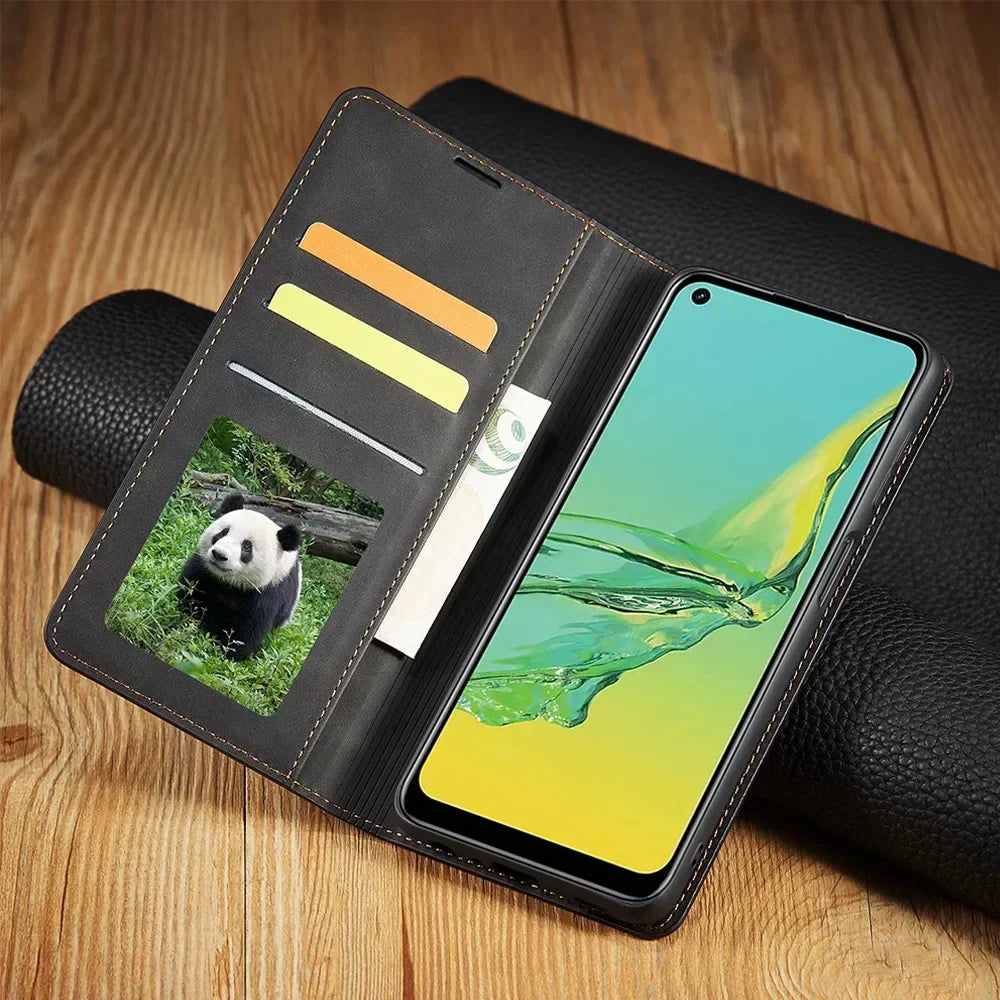 Samsung Lederhülle Magnetisch Schutztasche - Norvielle