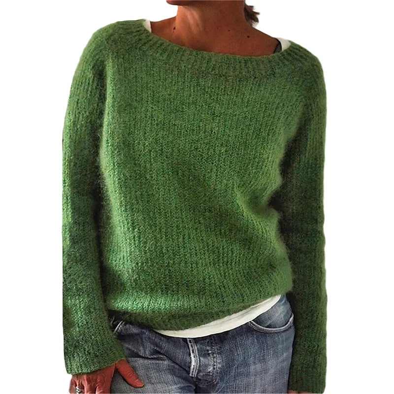 Damen Winterpullover Rundhals Norweger Style