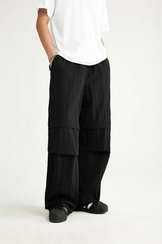 Herren Kurze Hosen Wasserdichtes Nylon Abnehmbar Schwarz - Norvielle
