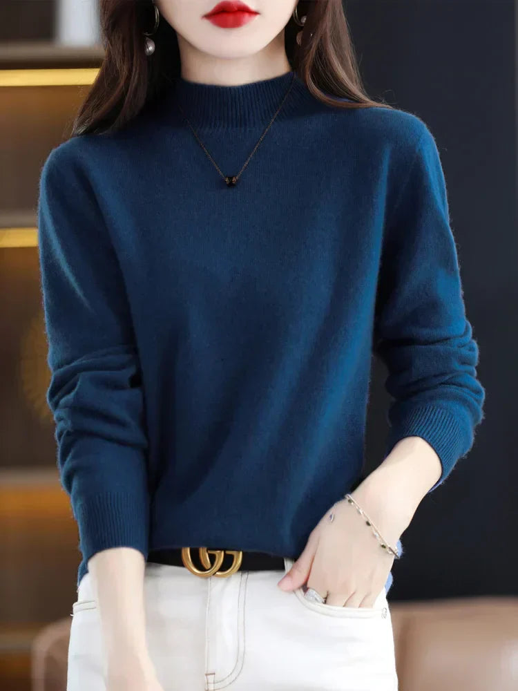 Norvielle Damen Pullover Schurwolle Natürlich Beige