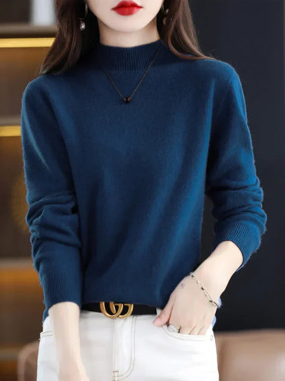 Norvielle Damen Pullover Schurwolle Natürlich Beige