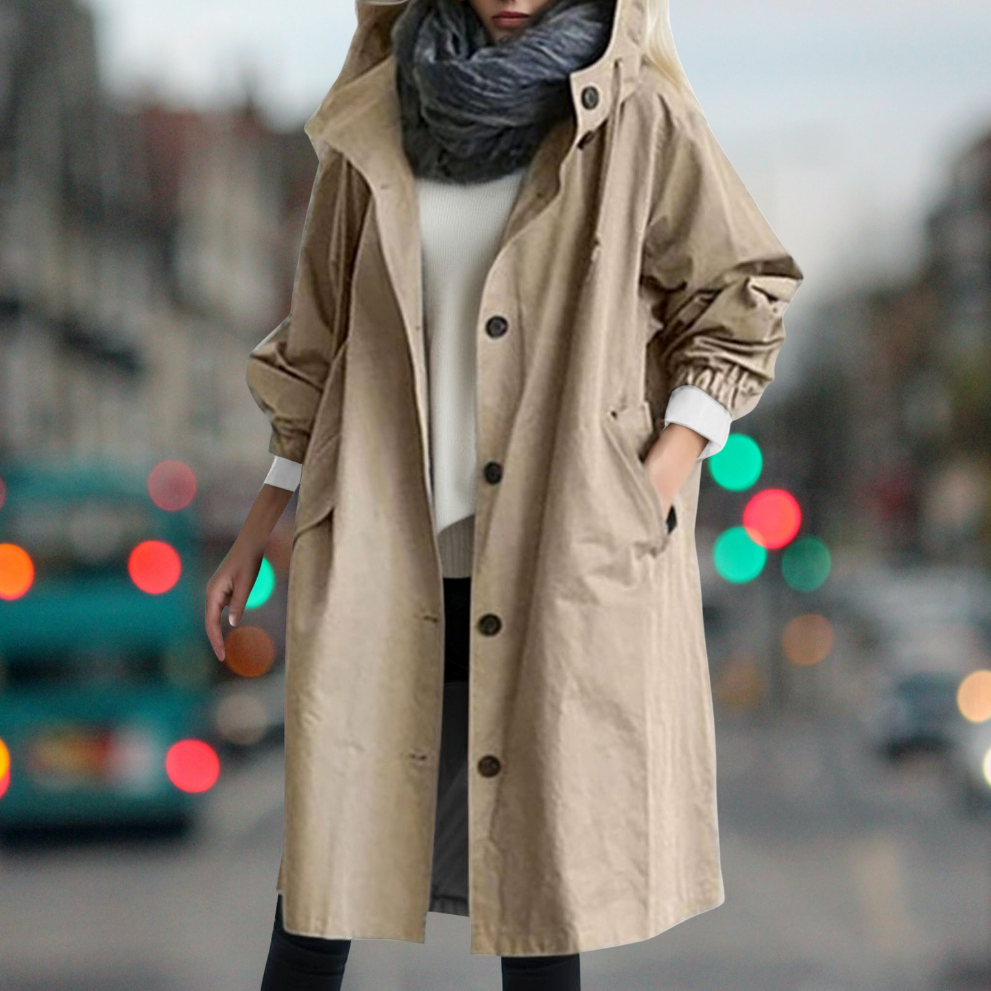 Damen Trenchcoat Wärmend Wasserdicht