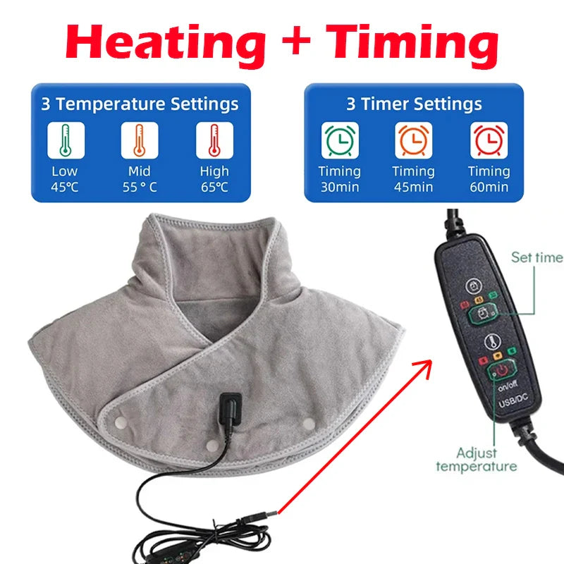 Nacken- & Schultermassager Weiches Plüsch Heizkissen mit Vibration 3