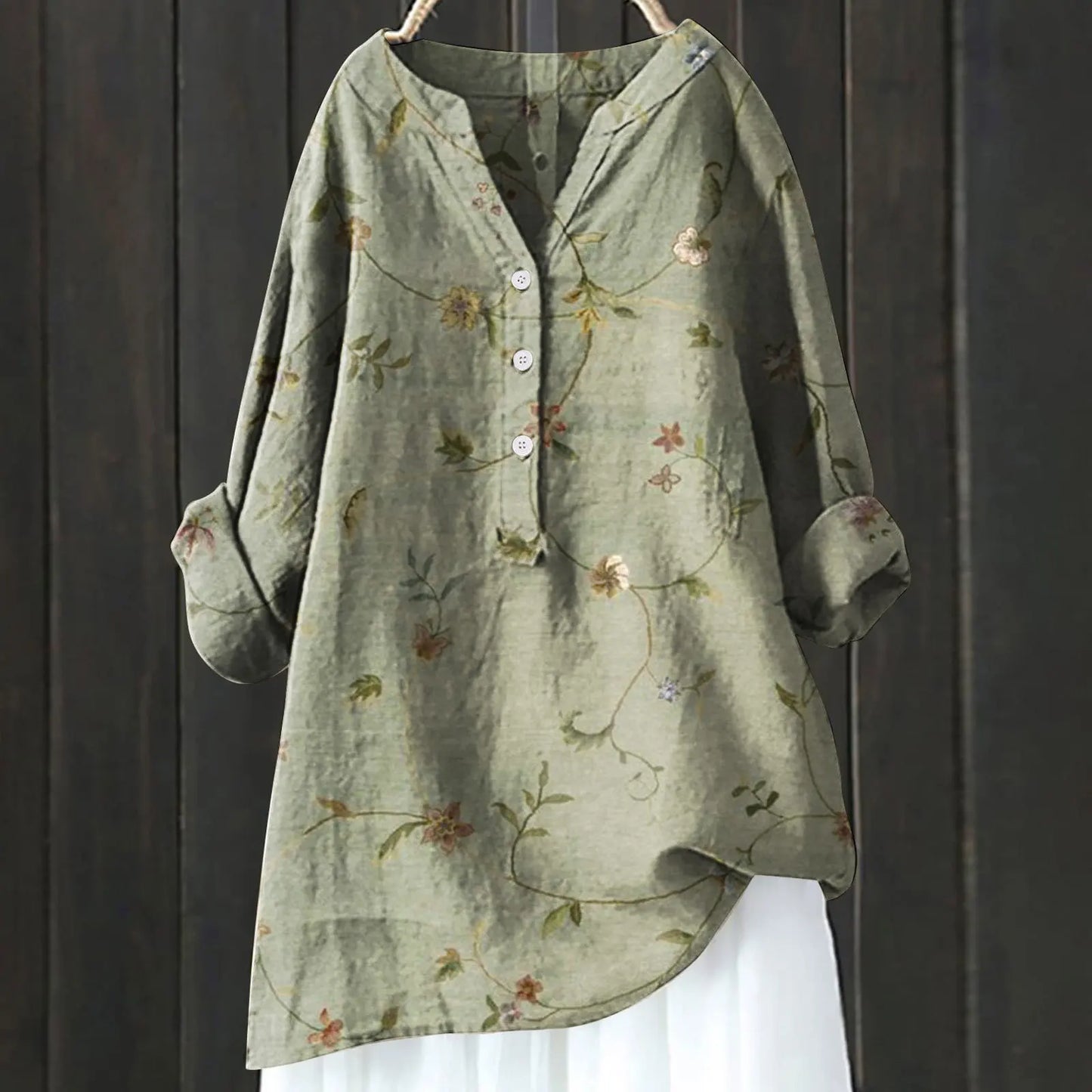 Damenbluse Blumenmuster Baumwolle Bequem