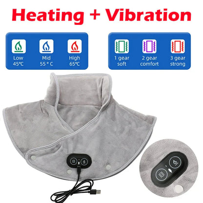 Nacken- & Schultermassager Weiches Plüsch Heizkissen mit Vibration 3