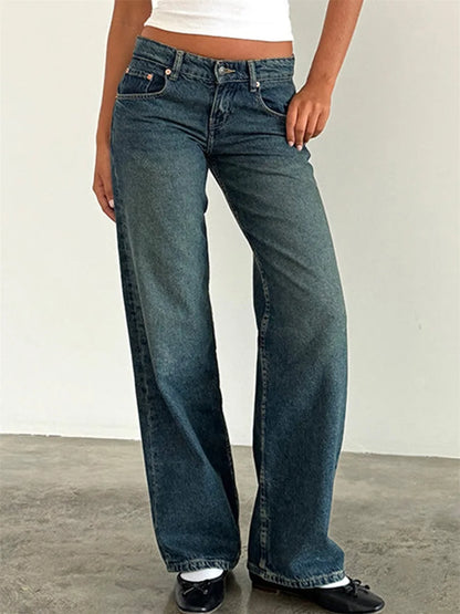 Damen Weitbein Jeans Vintage Look