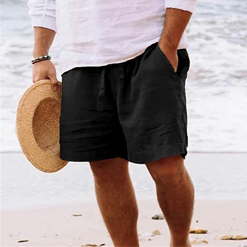 Herren Kurze Sommerhosen Mittlere Taille mit Kordelzug