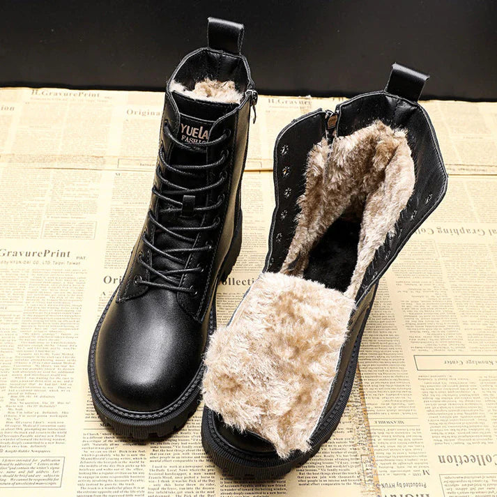 Damen Winterstiefel Schwarz Warm Isoliert - Norvielle