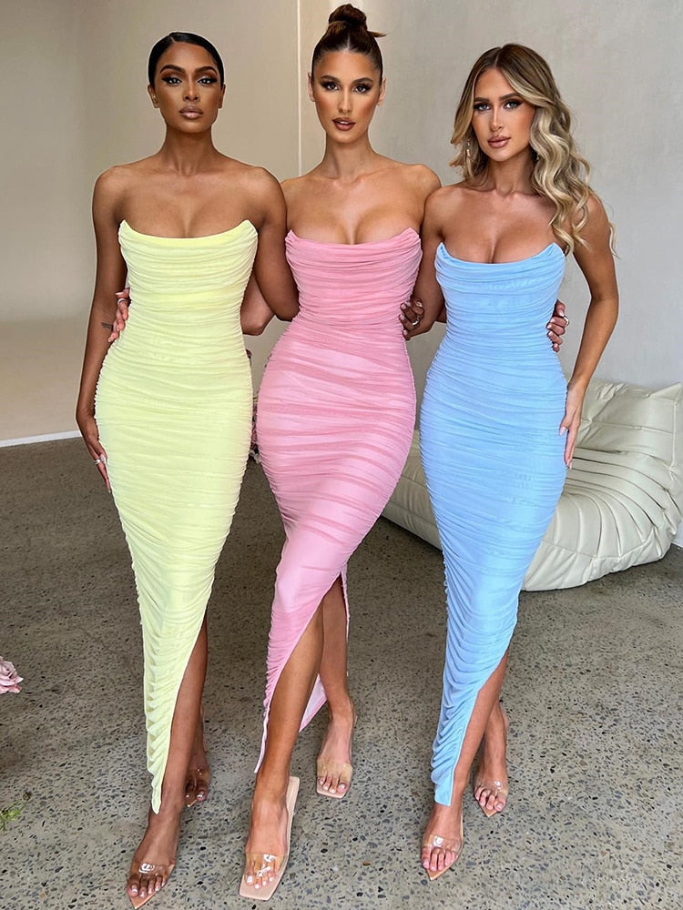 Bodycon Kleid Ohne Träger Damen