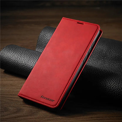Leder iPhone Hülle Magnetisch Schutz Tasche