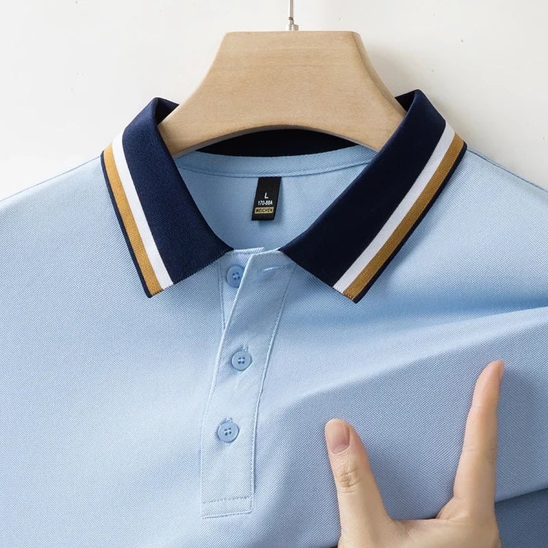 Herren Poloshirt Kurzarm Kontrastkragen