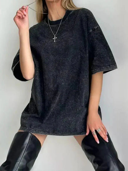 Damen Oversized T-Shirt Urban Streetstyle Grau - Norvielle