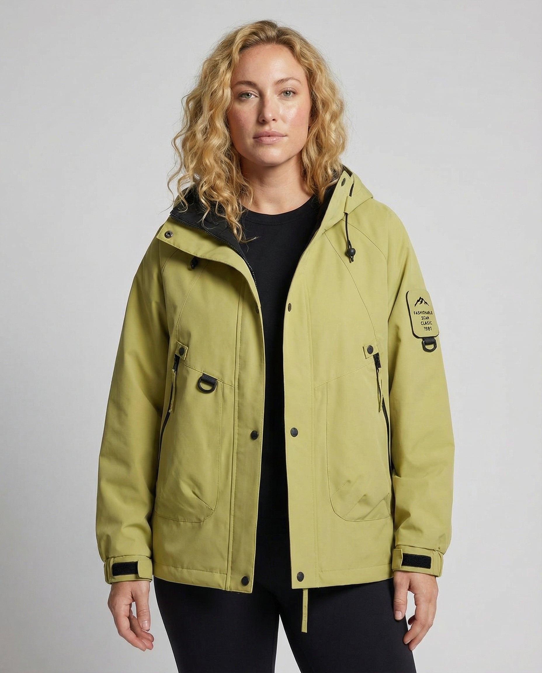 Damen Skijacke Warm Isolierend Wasserdicht Schwarz - Norvielle