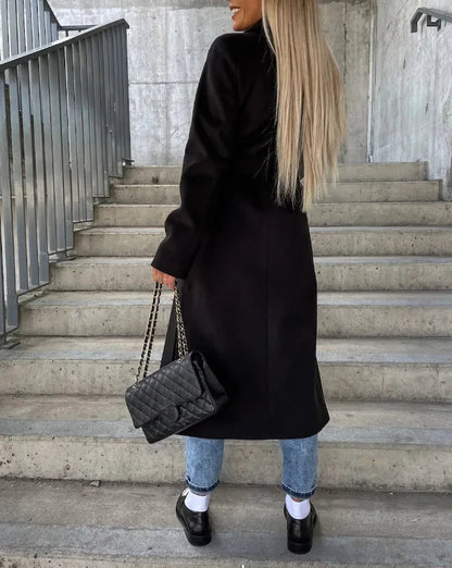 Damen Mantel Tailliert Mit Bindegürtel Elegantes