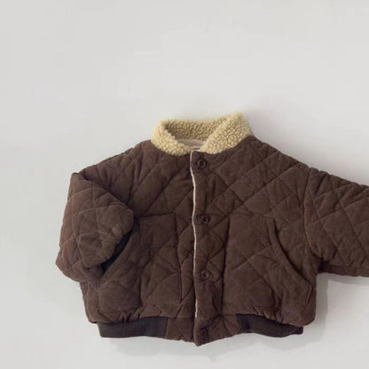 Kinder Winterjacke Sherpa Gepolstert Weich Warm