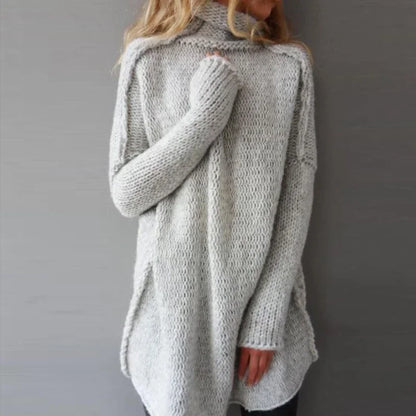 Norvielle Damen Pullover Rollkragen Einfarbig Winter