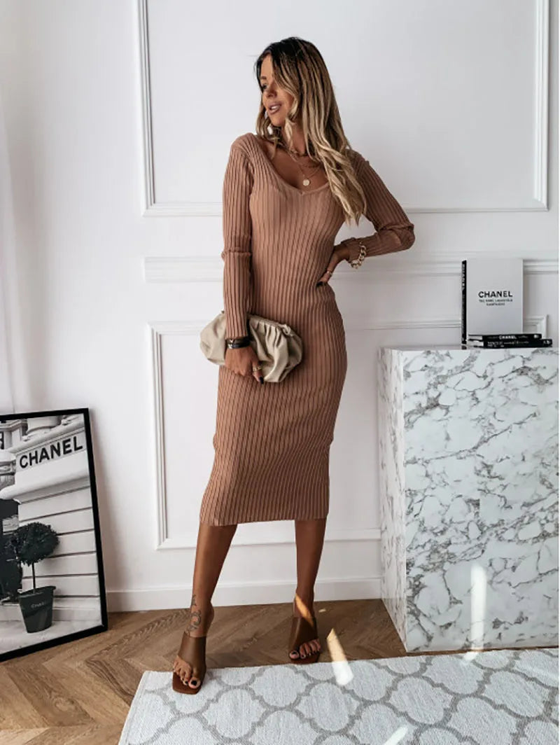 Damen Rippenstrickkleid - Norvielle