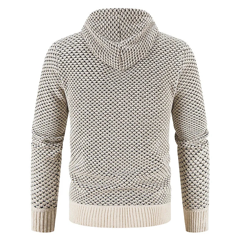 Herren Strickjacke mit Kapuze Reißverschluss