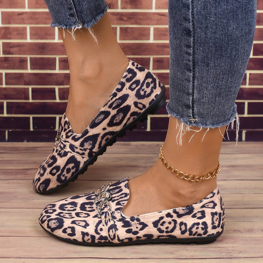 Norvielle Damen Hausschuhe Metallischer Leopardenmuster Velours - Norvielle