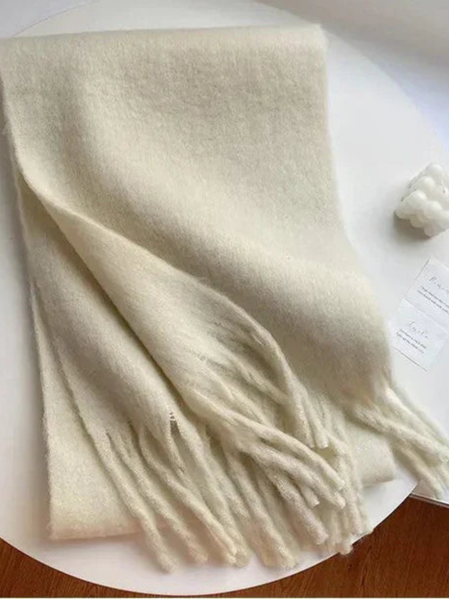 Damen Schal Extra Lang aus Weichem Material Beige Winter