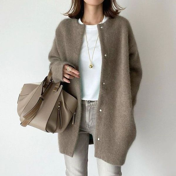 Norvielle Damen Strickjacke Knopfverschluss - Norvielle