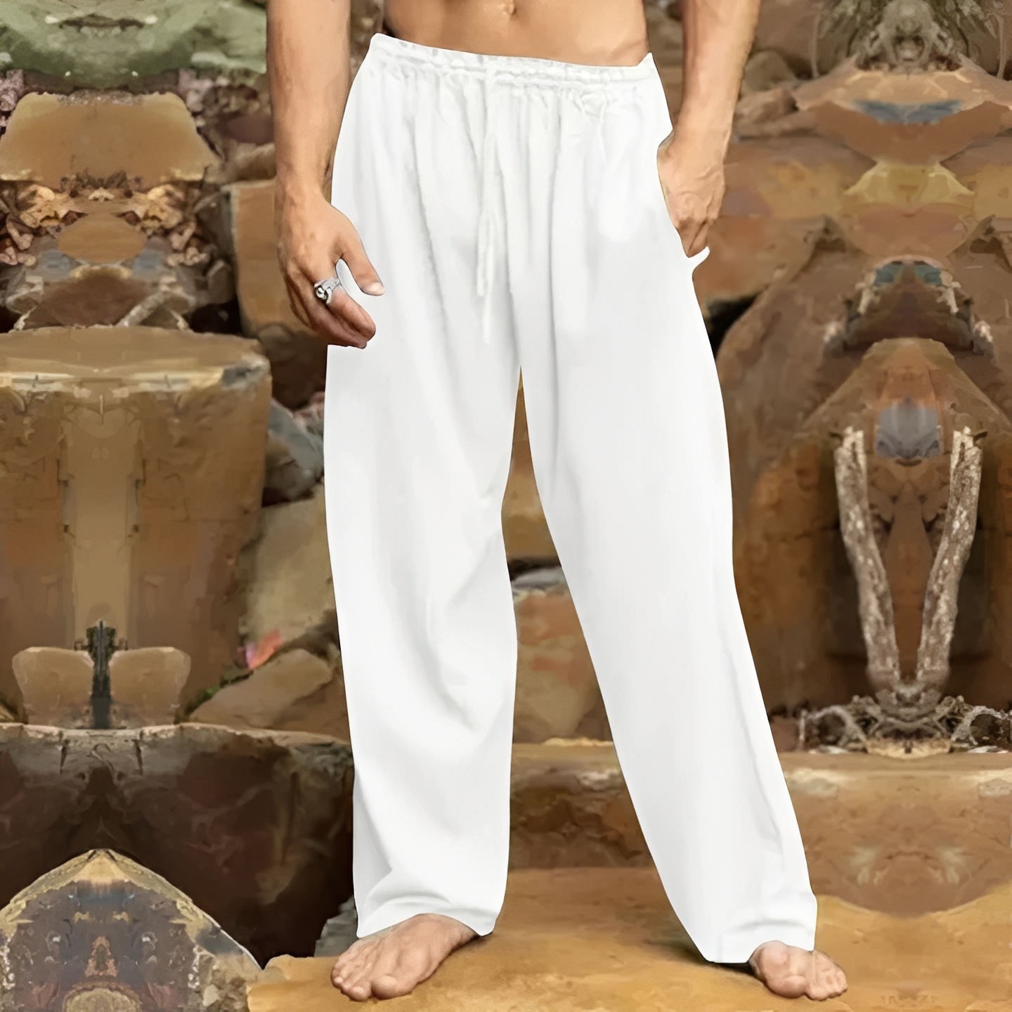 Herrenhose Atmungsaktives Material Bequem Schwarz - Norvielle