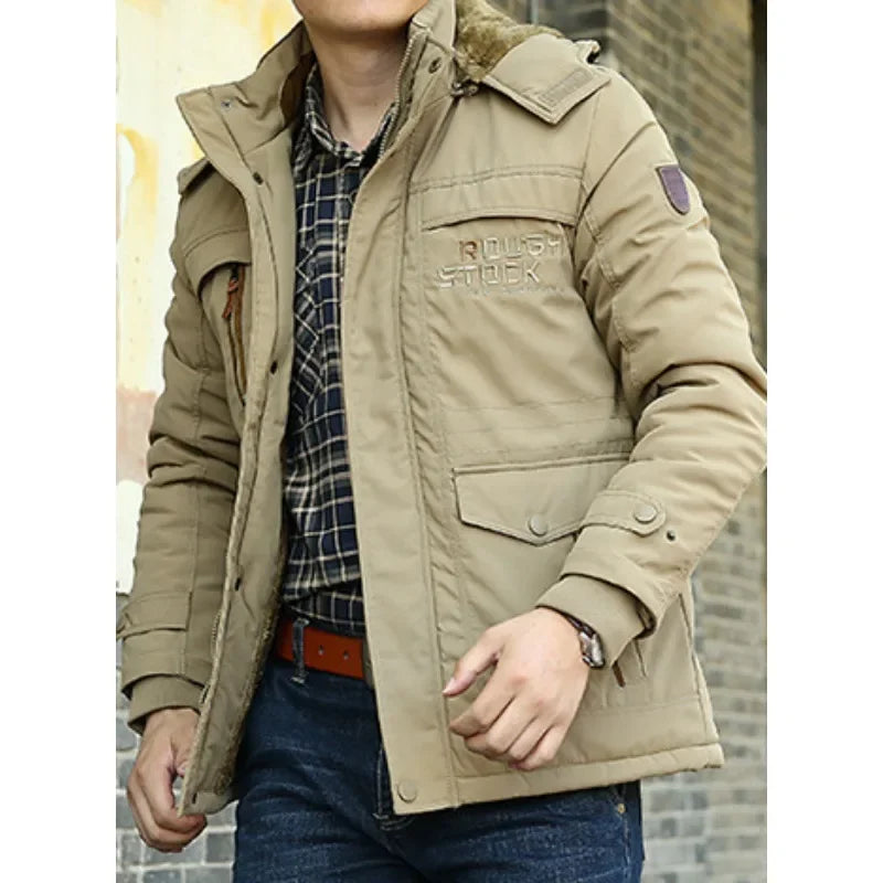 Herren Wintermantel Sportlich Nylon Wasserdicht