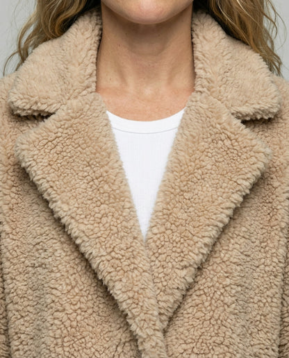 Damen Fleece Mantel Warm