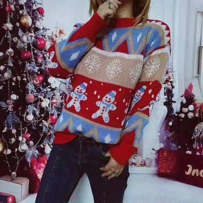 Damen Weihnachtspullover Warm Oversized