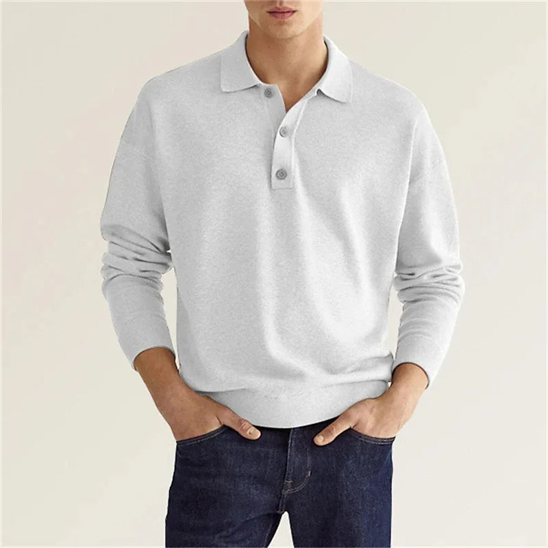 Herren Poloshirt Langärmlig Freizeit