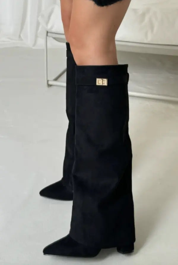 Damen Stiefel Elegantes Design Leder
