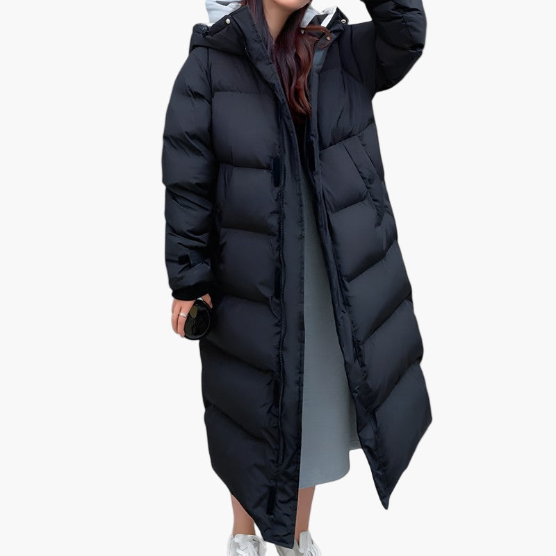 Damen Wintermantel Lang Kapuzenpuffer Mantel Warm - Norvielle