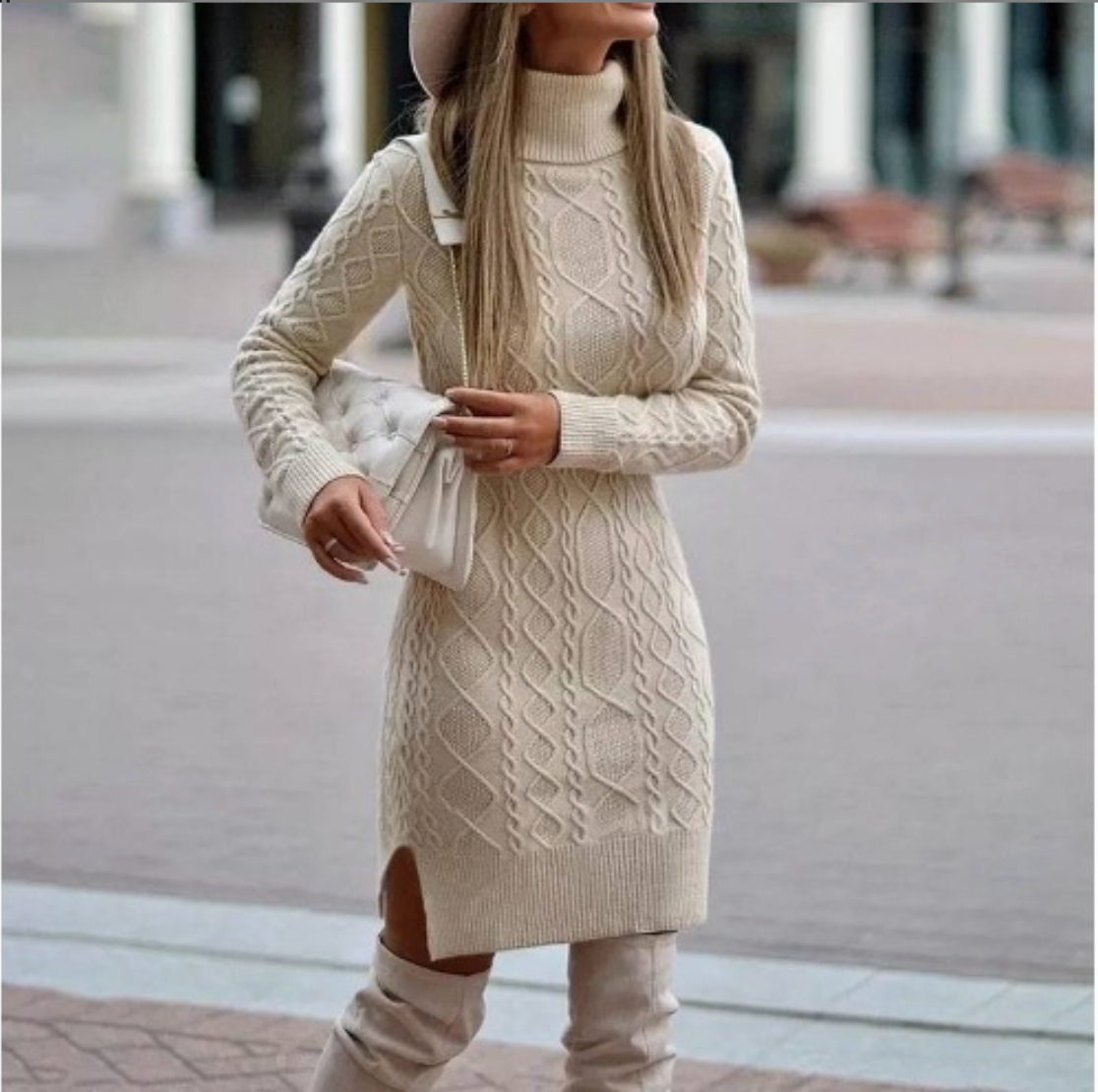 Norvielle Damen Winter-Strickkleid