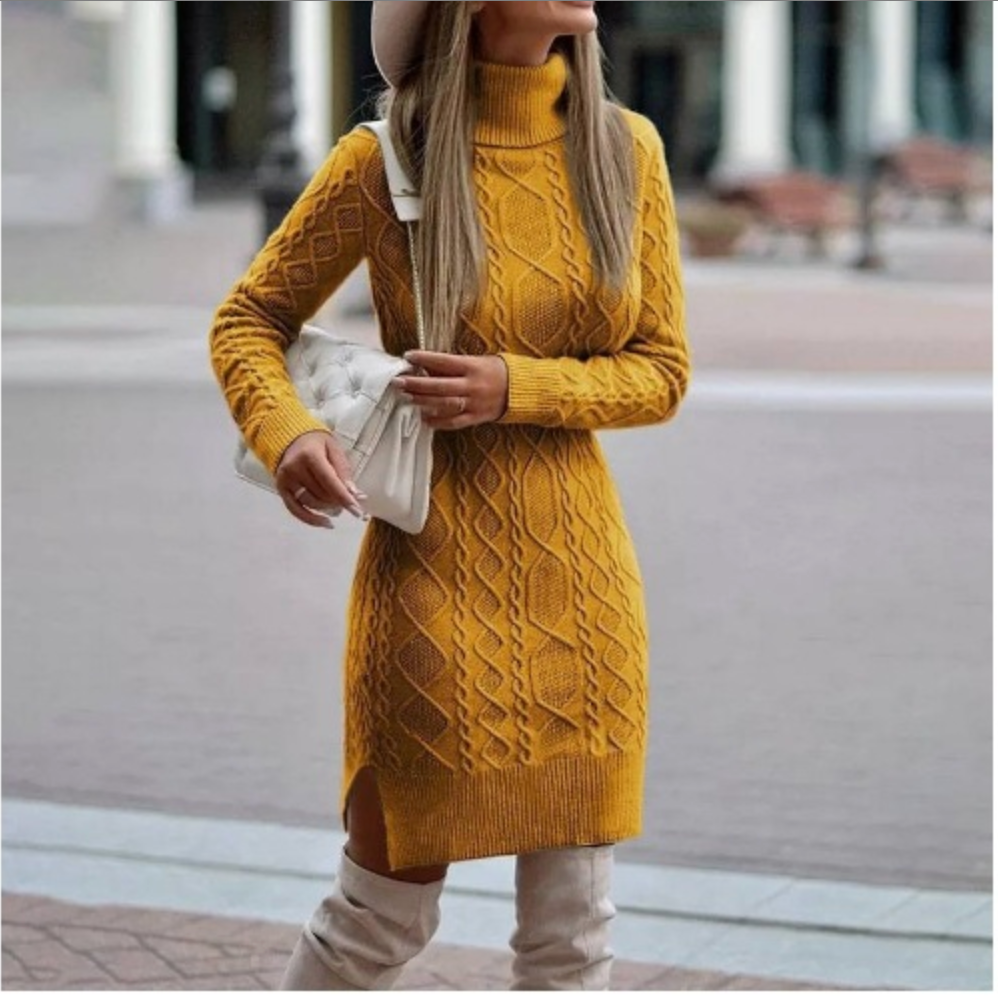 Norvielle Damen Winter-Strickkleid