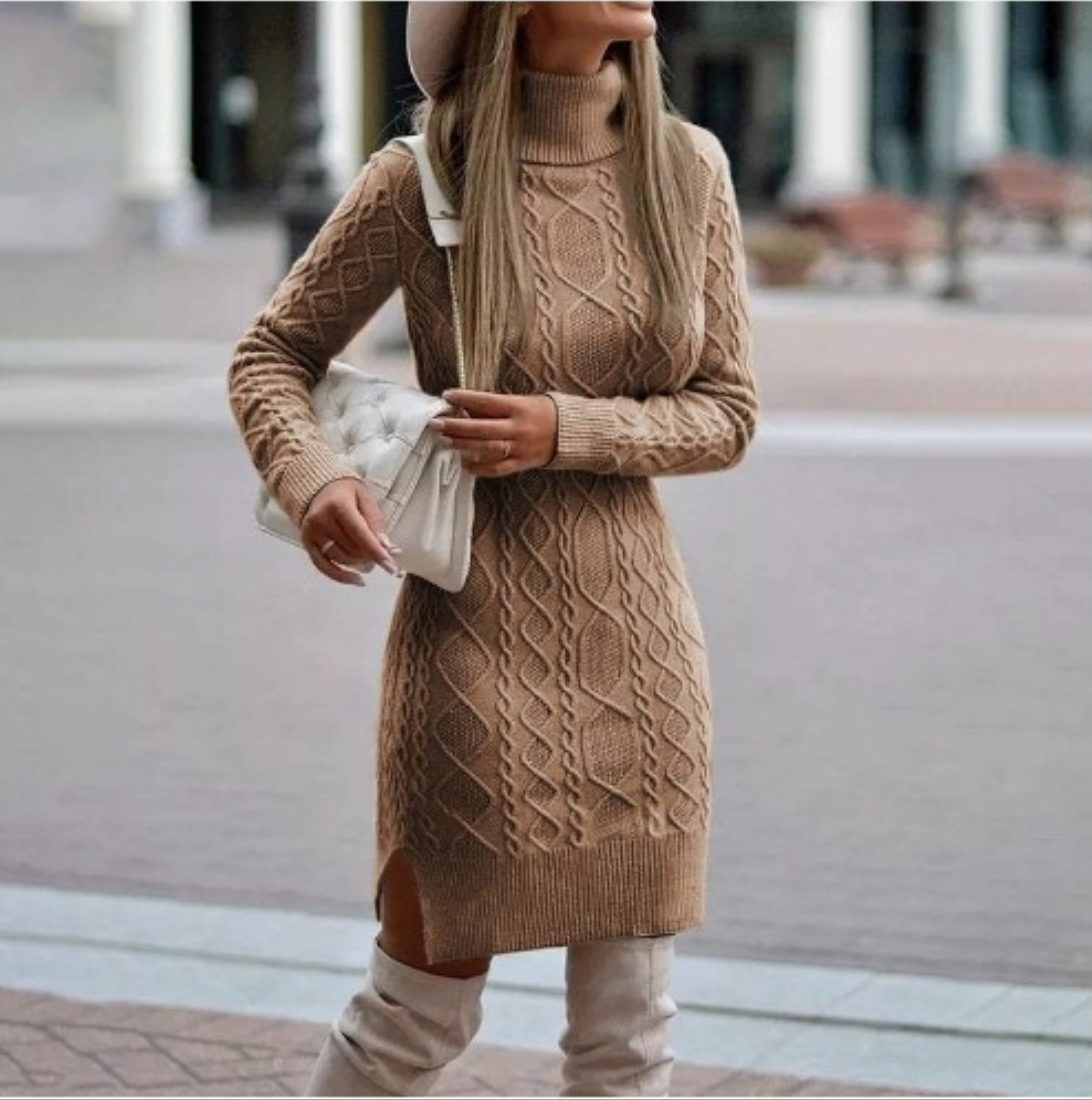 Norvielle Damen Winter-Strickkleid