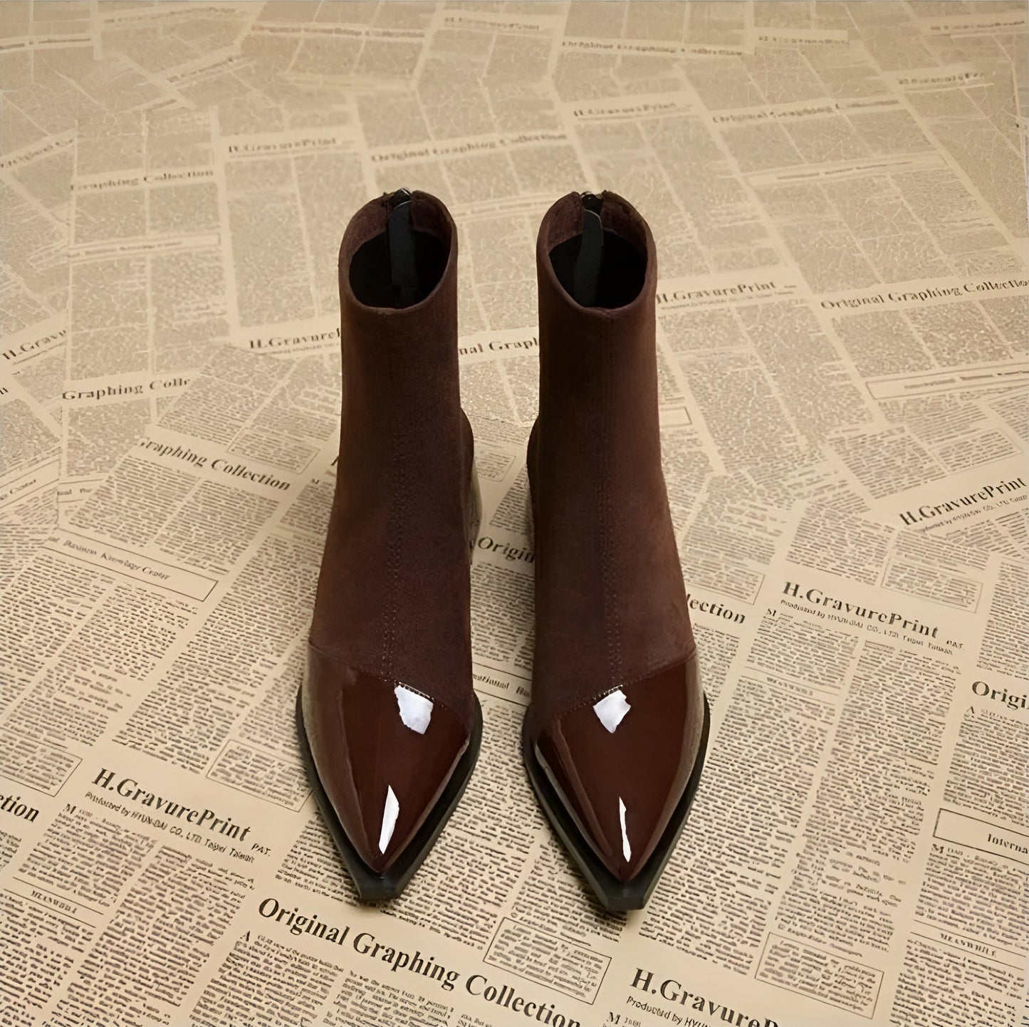 Damen Winter-Ankle-Boots Mit Blockabsatz