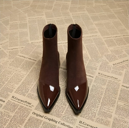 Damen Winter-Ankle-Boots Mit Blockabsatz
