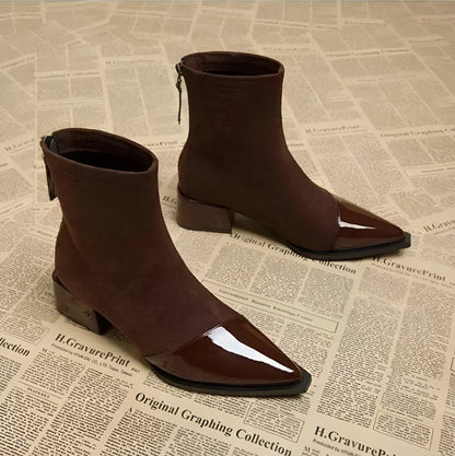 Damen Winter-Ankle-Boots Mit Blockabsatz