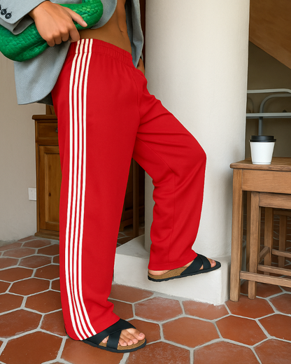 Damen Hochtaillen-Hose Gerade Linien