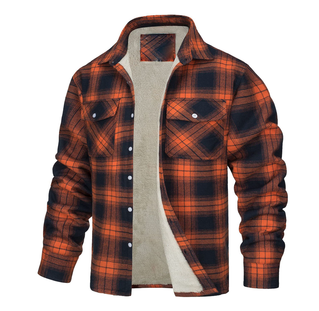 Herren Karierte Sherpa-Futterjacke - Norvielle