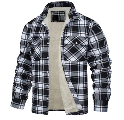 Herren Karierte Sherpa-Futterjacke