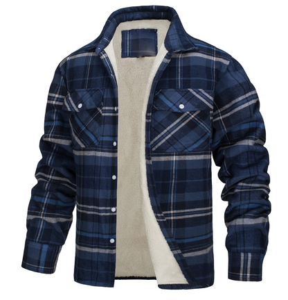 Herren Karierte Sherpa-Futterjacke