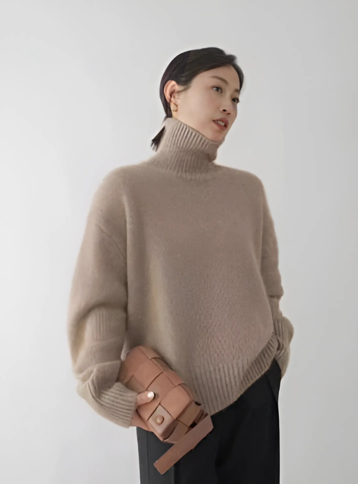 Lottie Damen Cashmere Pullover Stehkragen - Norvielle