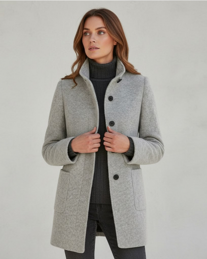 Norvielle Damen Kurzmantel Modern Elegant Übergangsjacke