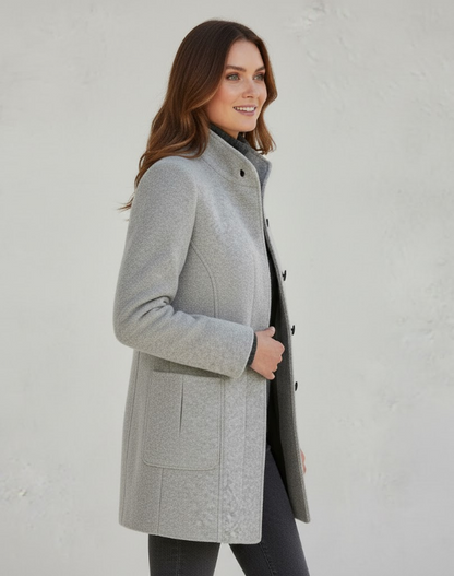 Norvielle Damen Kurzmantel Modern Elegant Übergangsjacke
